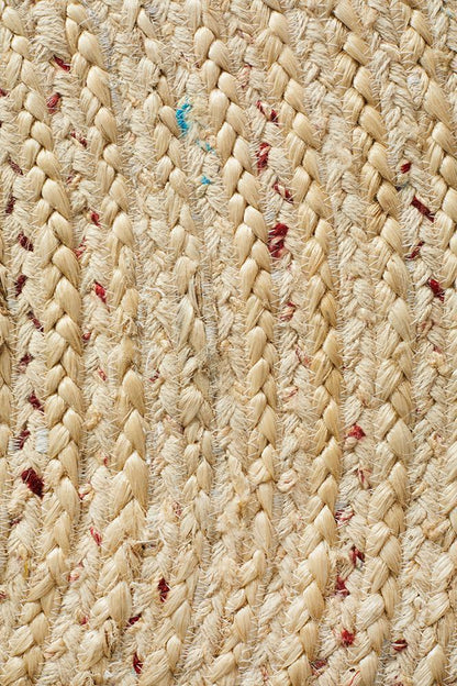 Tessura Beige Jute & Cotton Round Rug