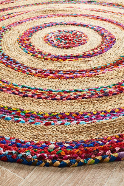 Tessura Bravo Multi Jute & Cotton Round Rug