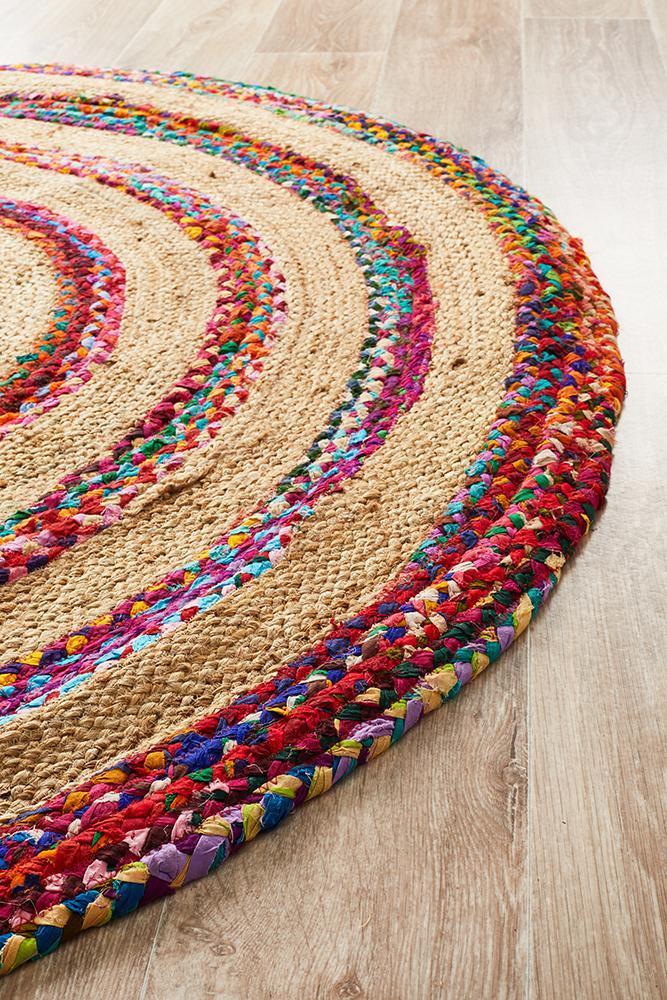 Tessura Bravo Multi Jute & Cotton Round Rug