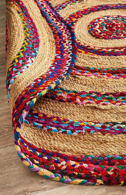 Tessura Bravo Multi Jute & Cotton Round Rug