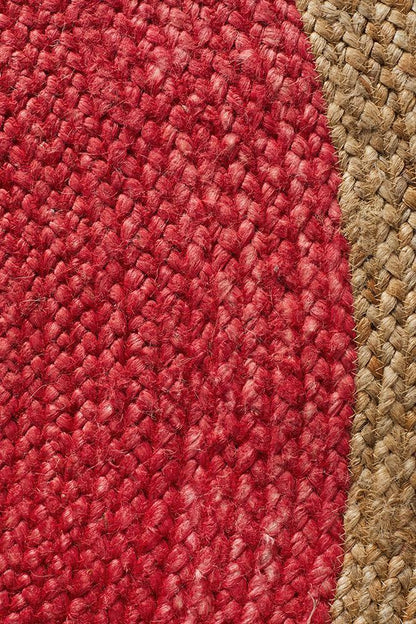 Tessura Cherry Red Jute & Cotton Round Rug