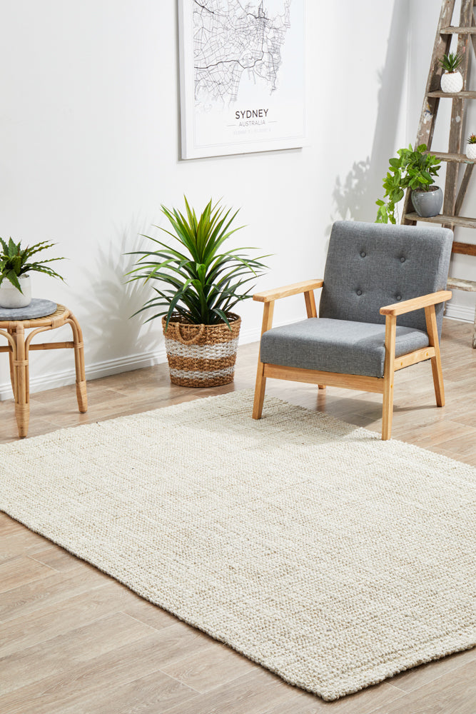 Tessura Ivory Jute & Cotton Rug