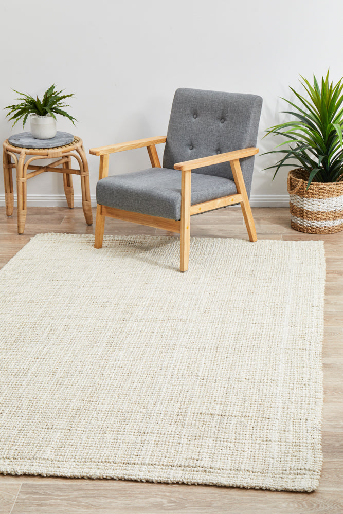 Tessura Ivory Jute & Cotton Rug