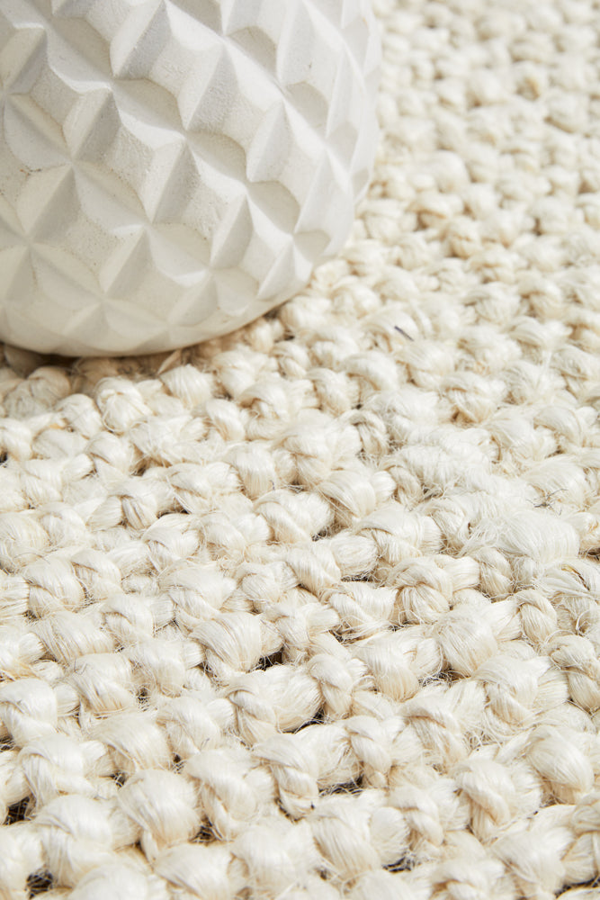 Tessura Ivory Jute & Cotton Rug
