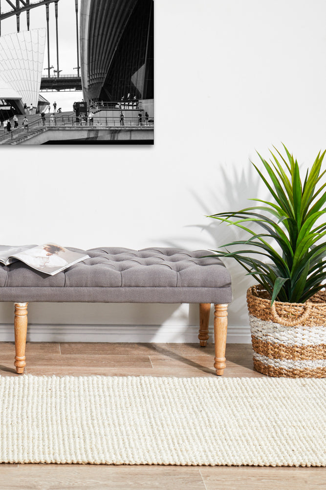 Tessura Ivory Jute & Cotton Runner Rug