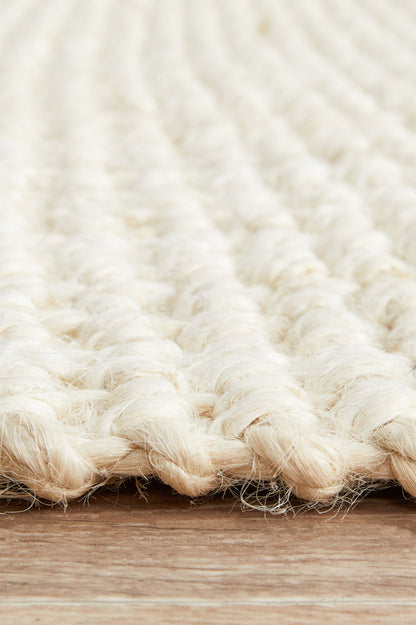 Tessura Ivory Jute & Cotton Runner Rug
