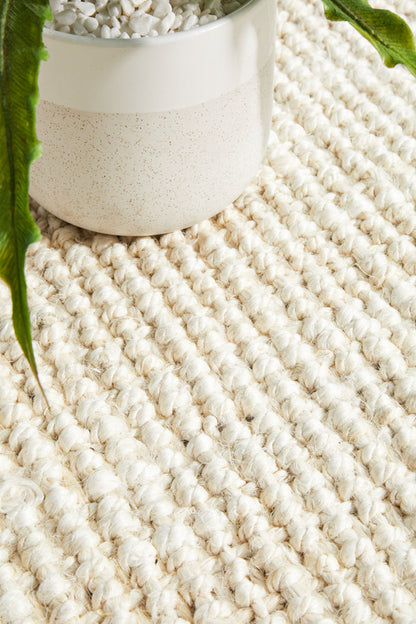 Tessura Ivory Jute & Cotton Runner Rug
