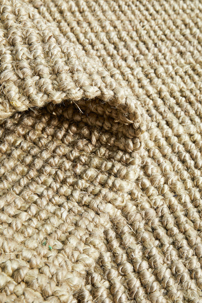 Tessura Natural Beige Jute & Cotton Runner Rug