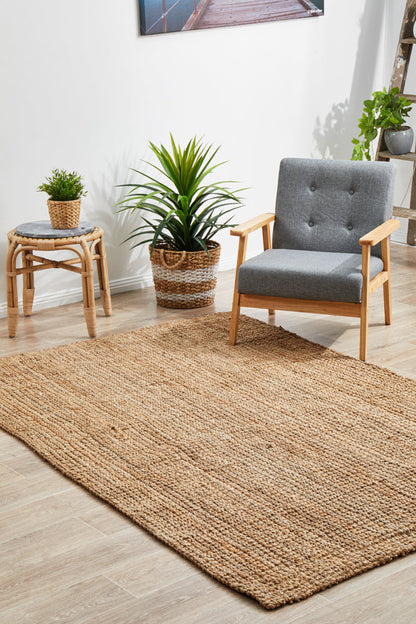 Tessura Stripes Natural Beige Jute & Cotton Rug