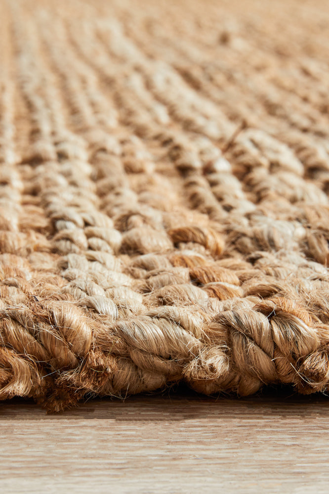 Tessura Stripes Natural Beige Jute & Cotton Rug