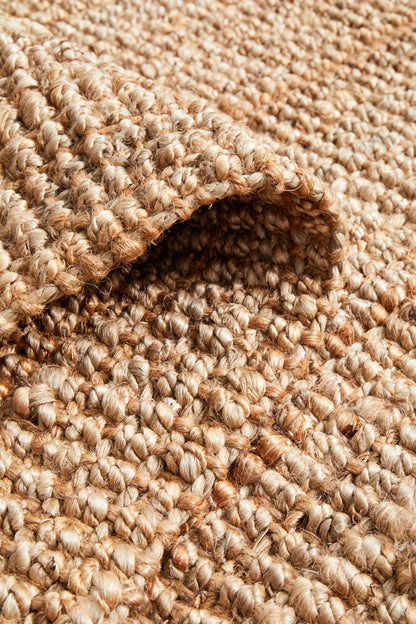 Tessura Stripes Natural Beige Jute & Cotton Runner Rug