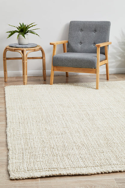 Tessura Ivory Jute & Cotton Rug