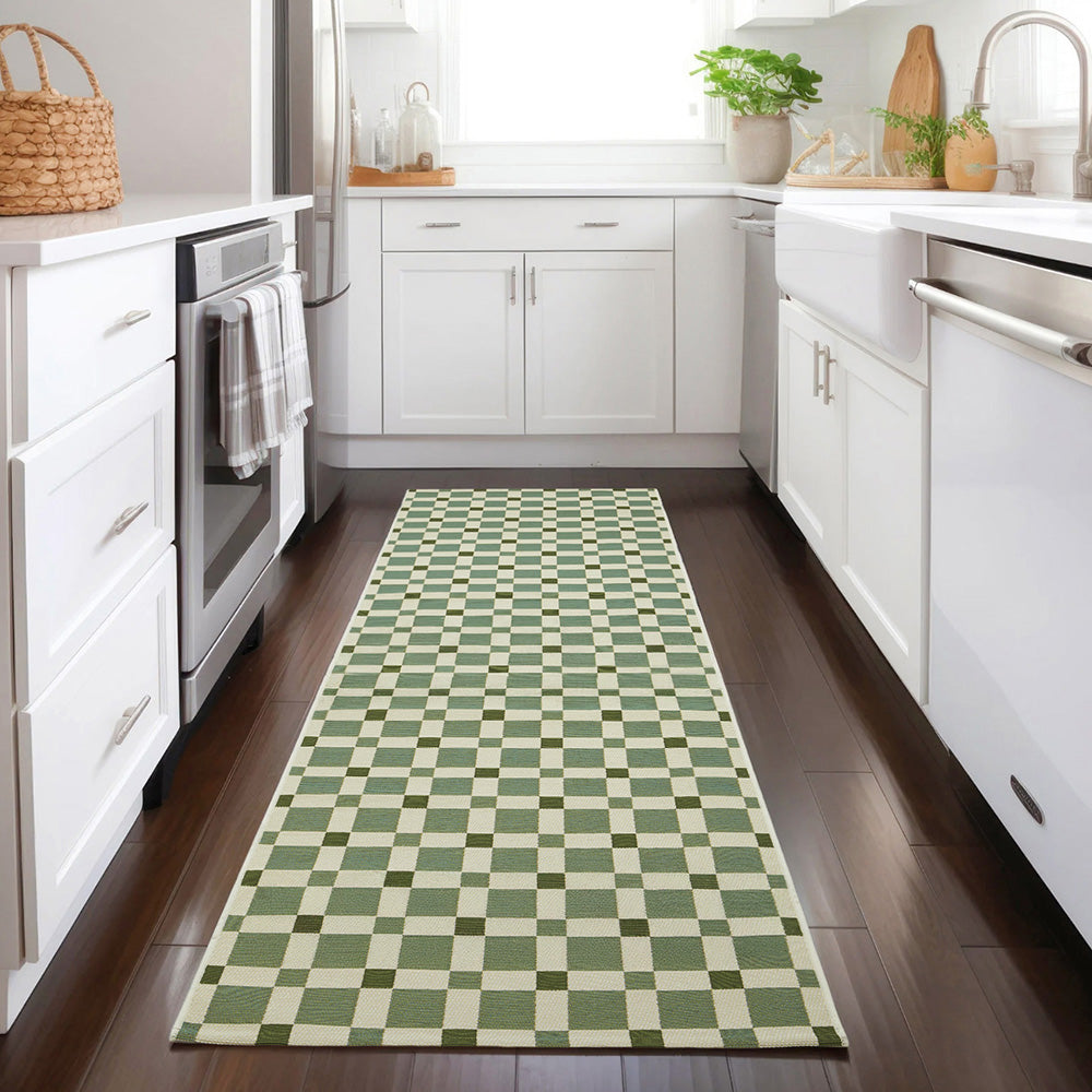 Tramella Celadon Green Runner Rug