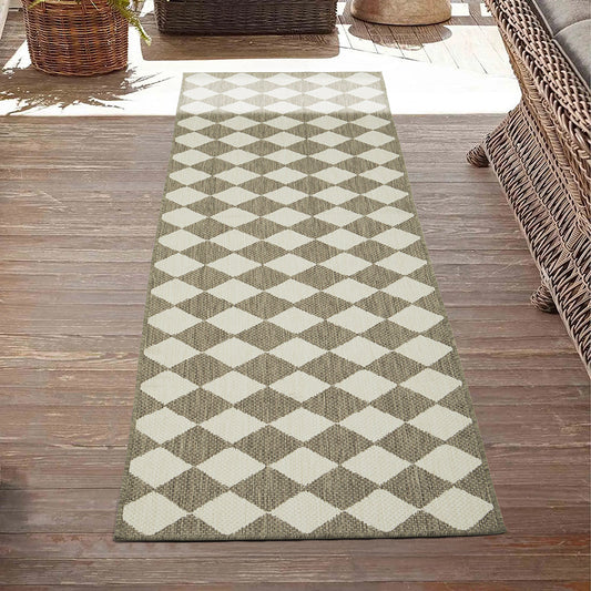 Travessa Taupe Brown Runner Rug