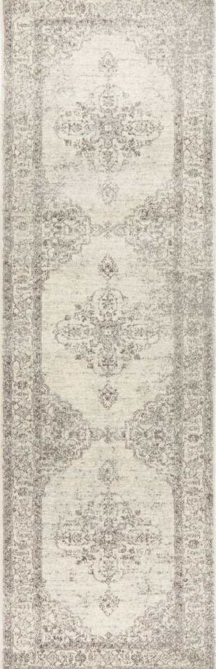 Vestra Silver & Beige Runner Rug