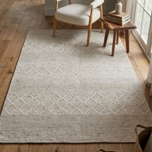 Aris Beige Wool Rug