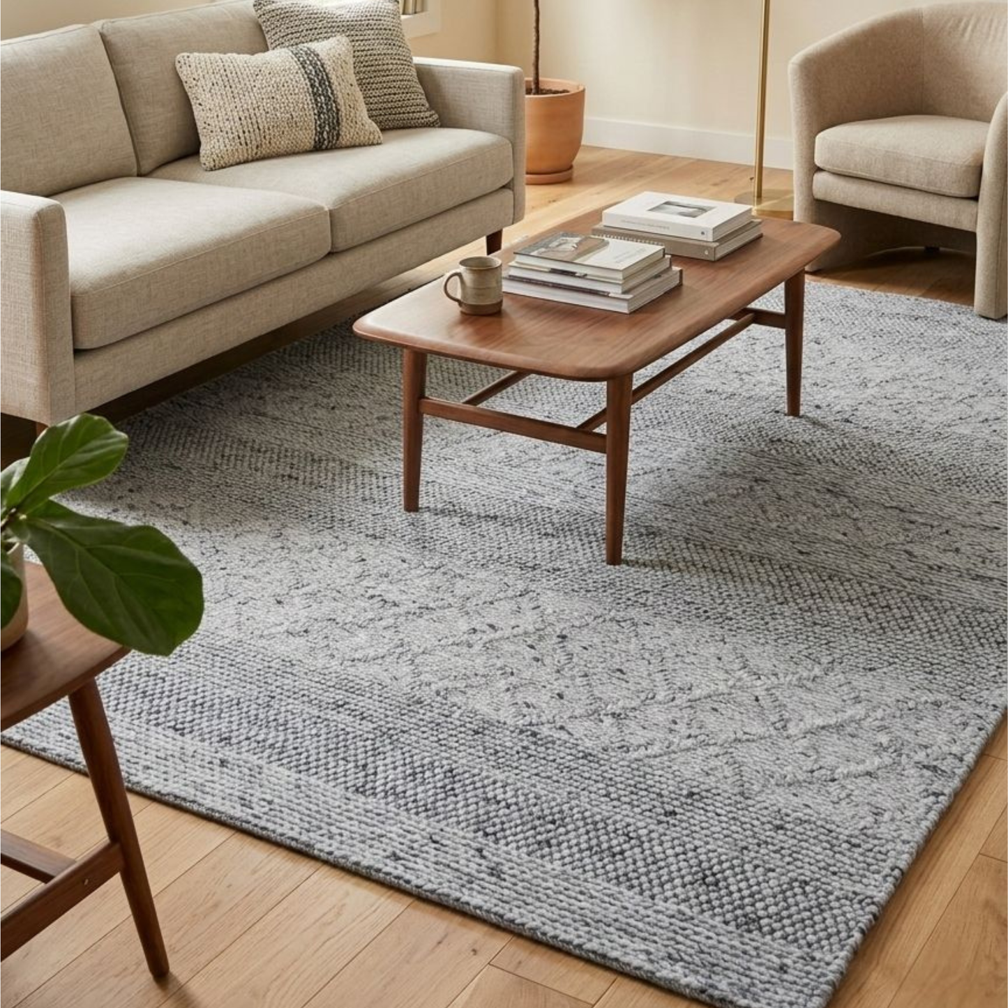 Aris Grey Wool Rug