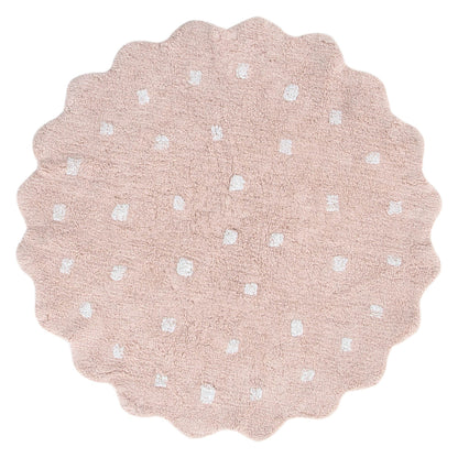 Dream Pink Round Kids Cotton Rug
