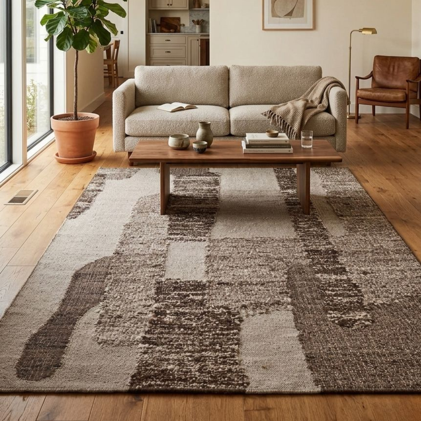 Moren Brown Wool Rug
